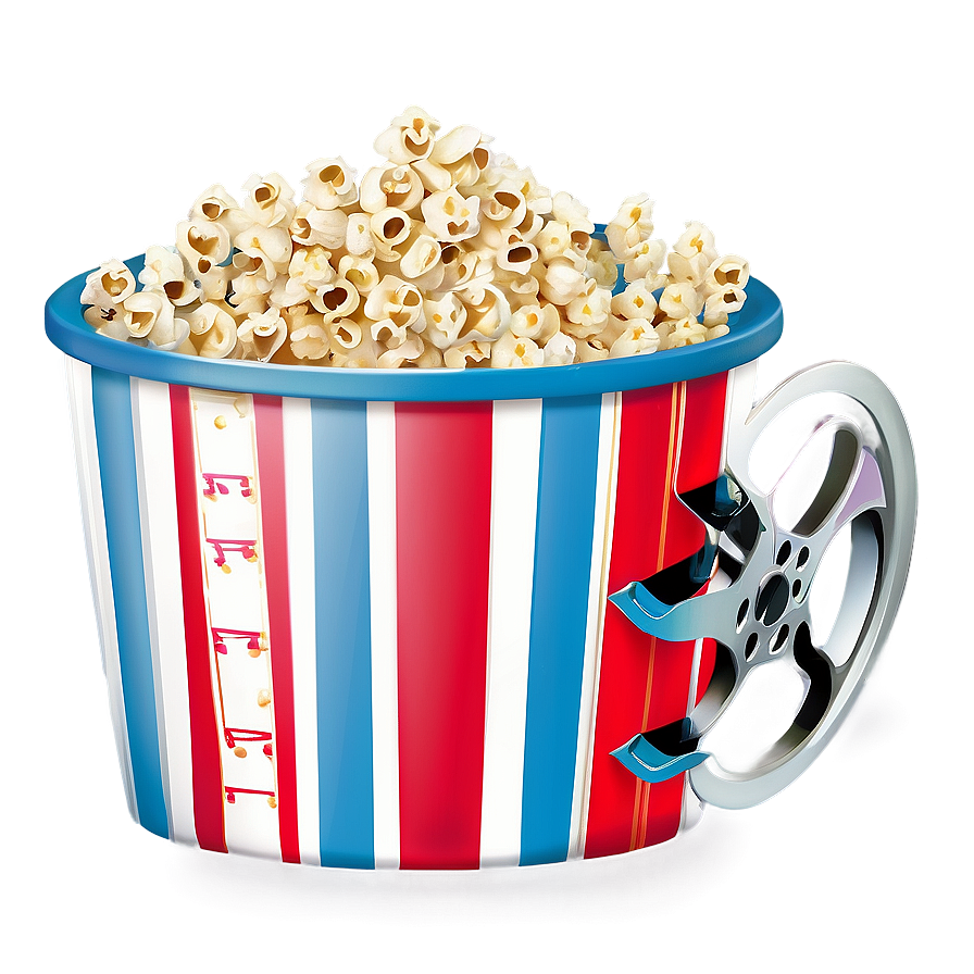 Popcorn Bucket With Film Reel Png Syt27 PNG image