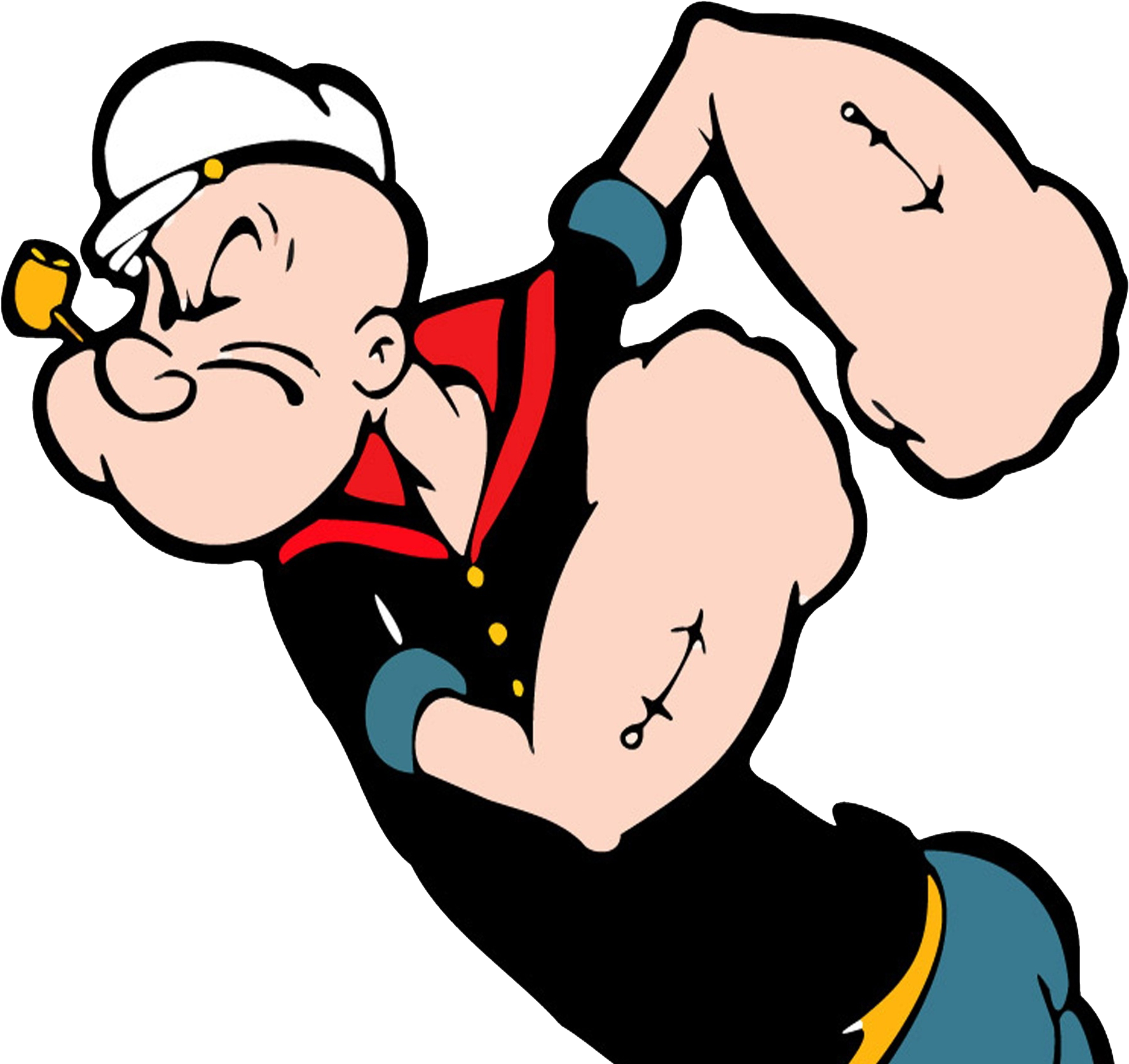 Popeye Flexing Muscles PNG image