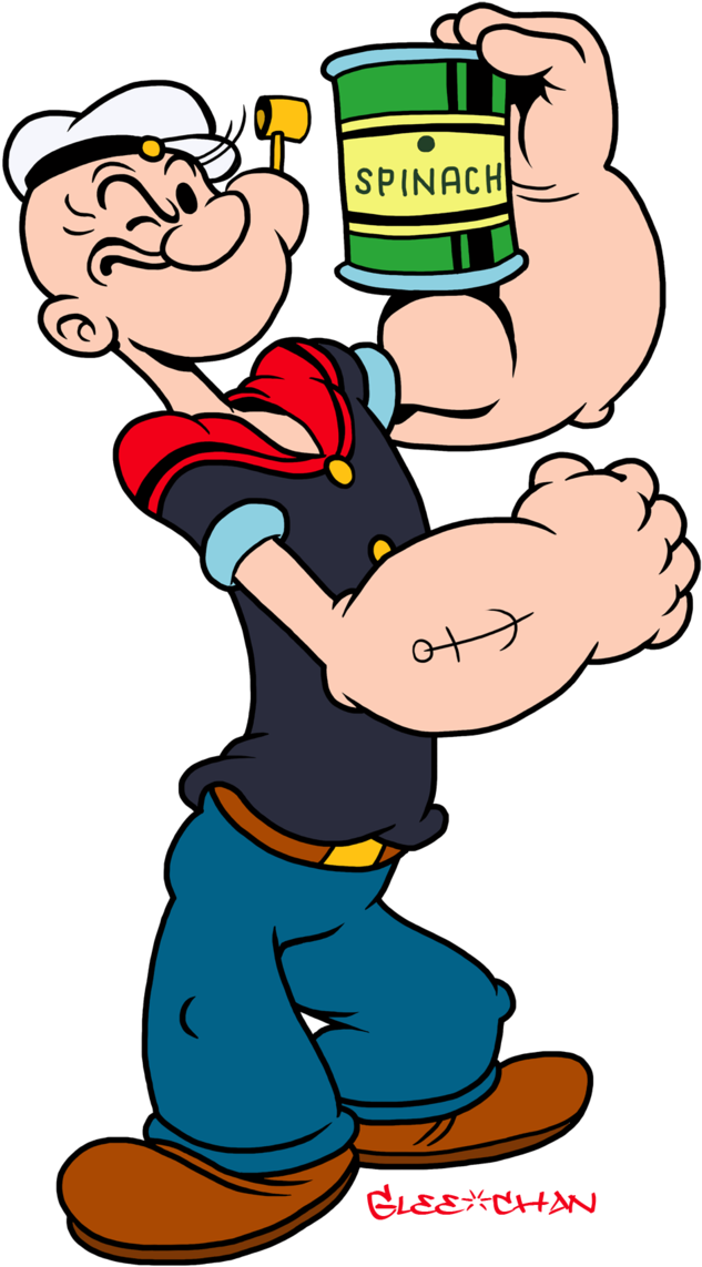 Popeye Holding Spinach Can PNG image