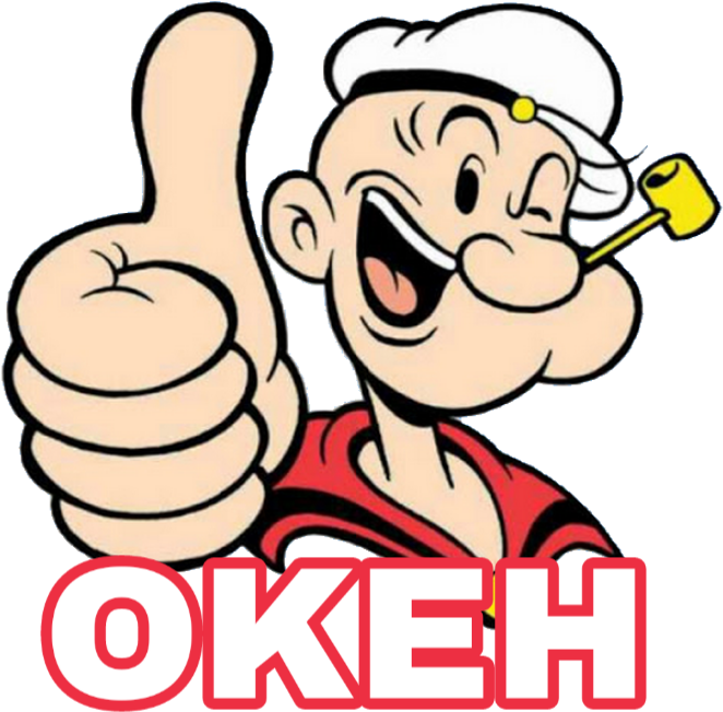 Popeye Thumbs Up Approval PNG image