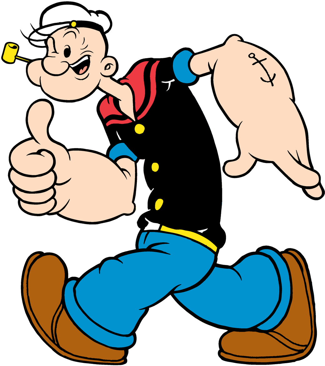Popeye Thumbs Up Character Illustration PNG image