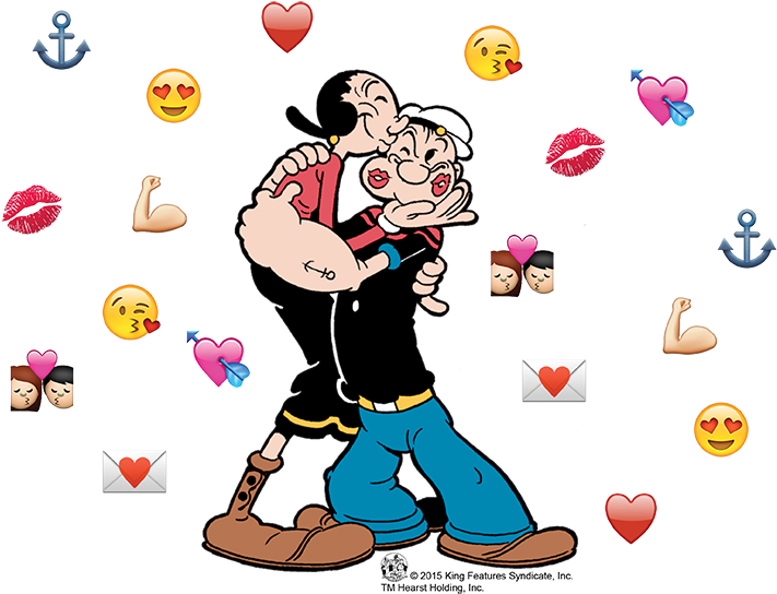 Popeyeand Olive Love Embrace PNG image