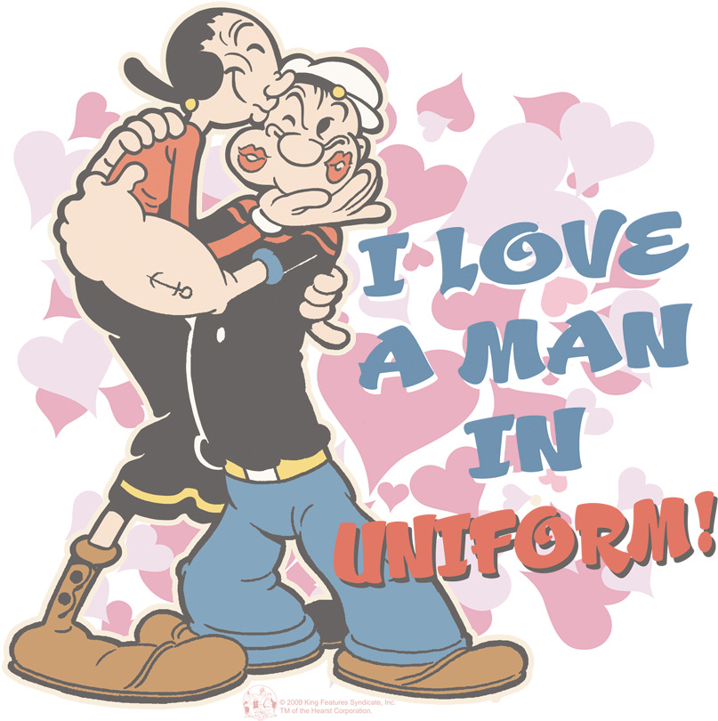 Popeyeand Olive Love Uniform PNG image