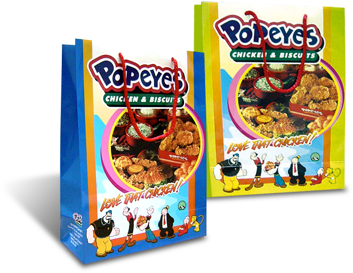 Popeyes Chicken Biscuits Packaging Design PNG image