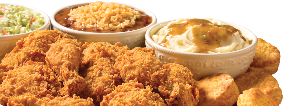 Popeyes Fried Chicken Meal Spread PNG image