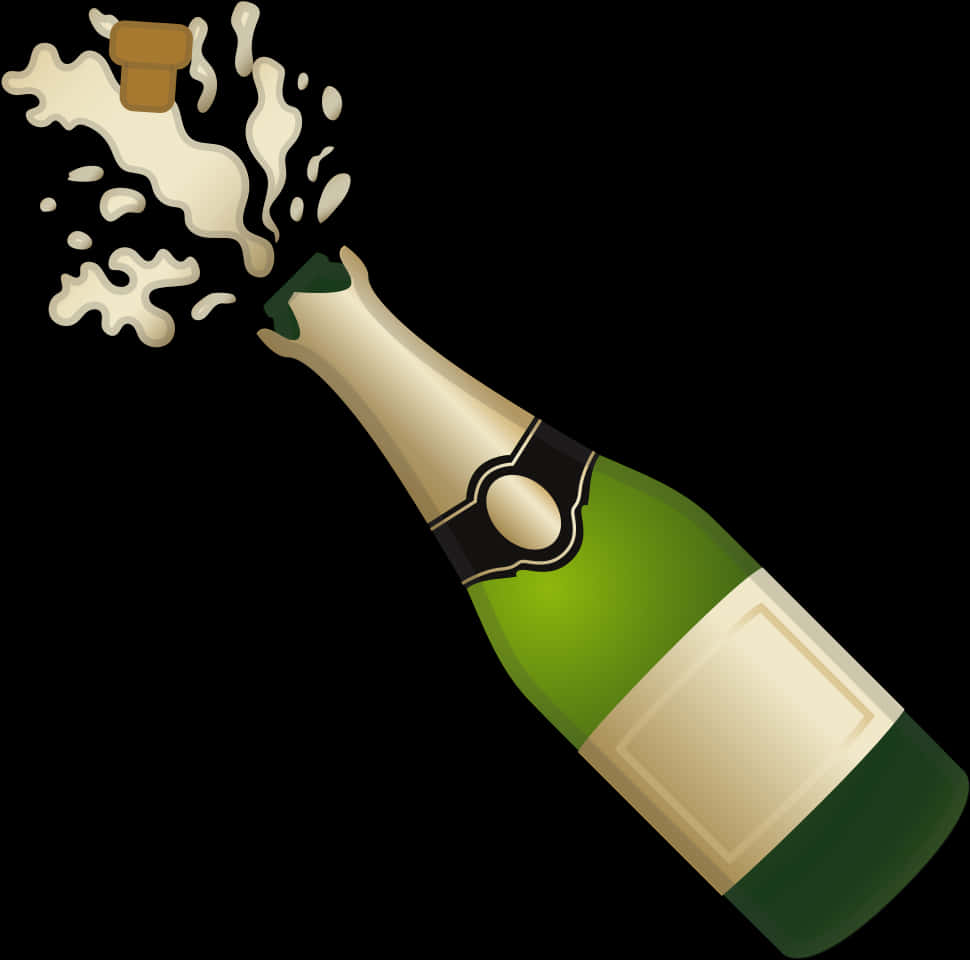 Popping Champagne Bottle Celebration PNG image