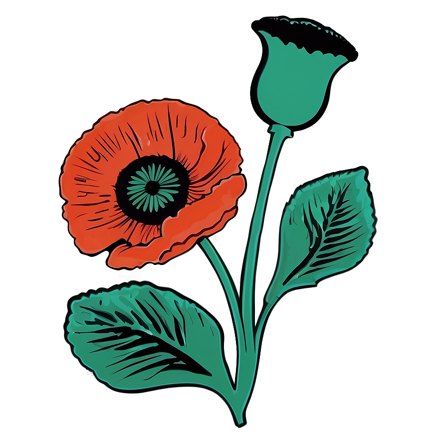 Poppy Flower Cricut Svg Png 3 PNG image