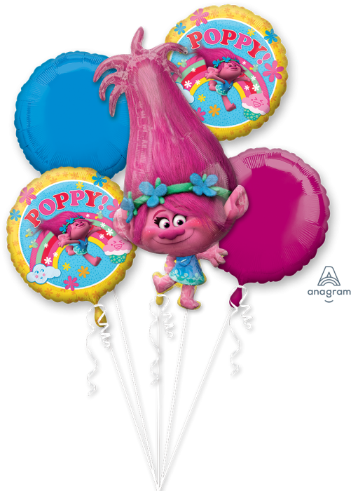 Poppy Trolls Character Balloons PNG image