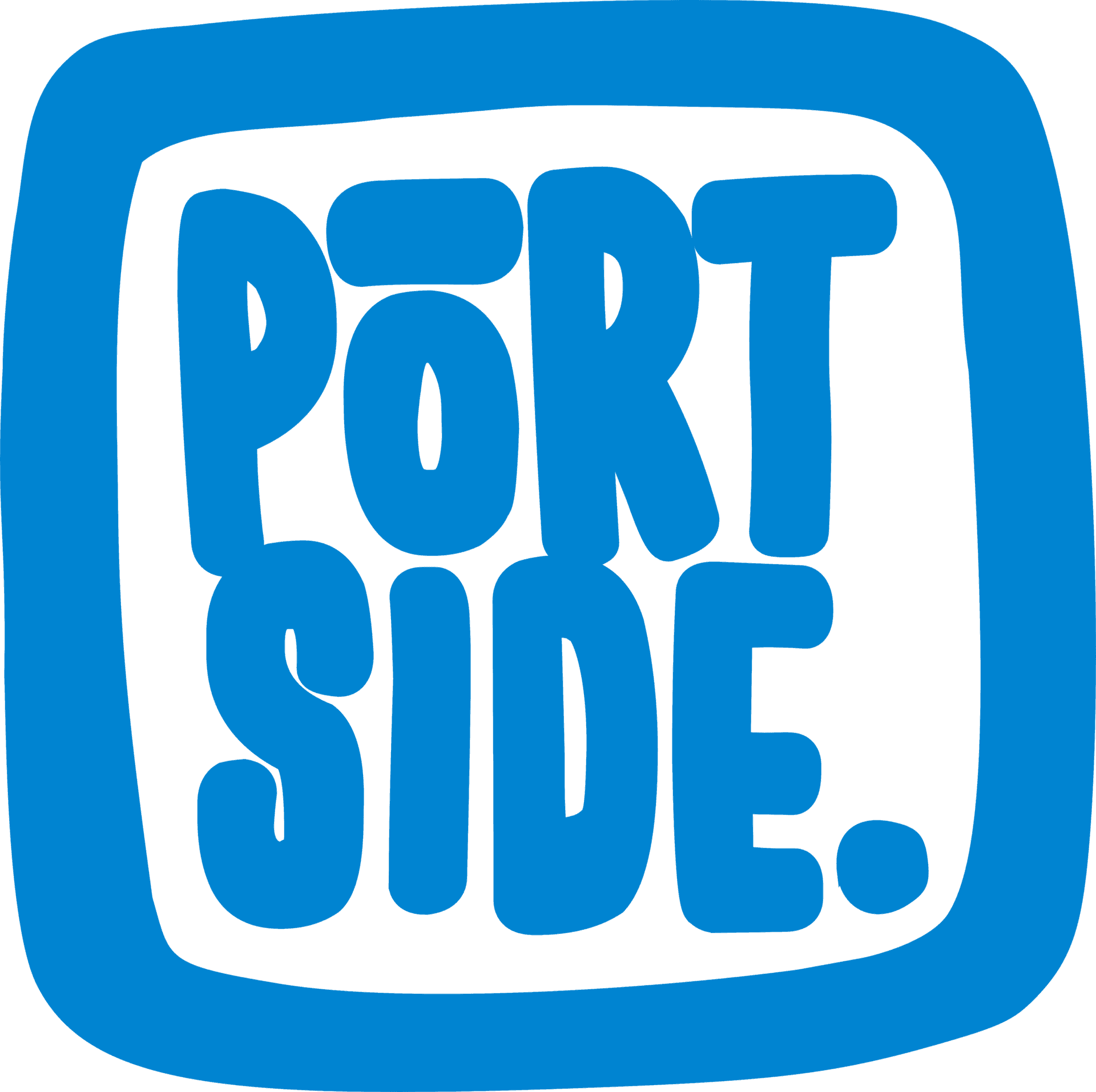 Portside Text Logo Blue Background PNG image