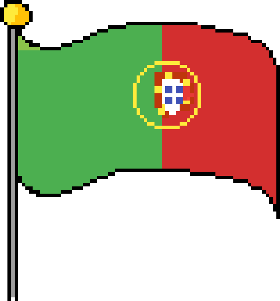 Portuguese Flag Pixel Art PNG image