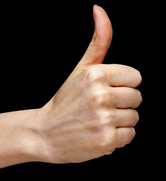 Positive Gesture Thumbs Up Black Background PNG image