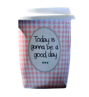 Positive Message Coffee Cup PNG image