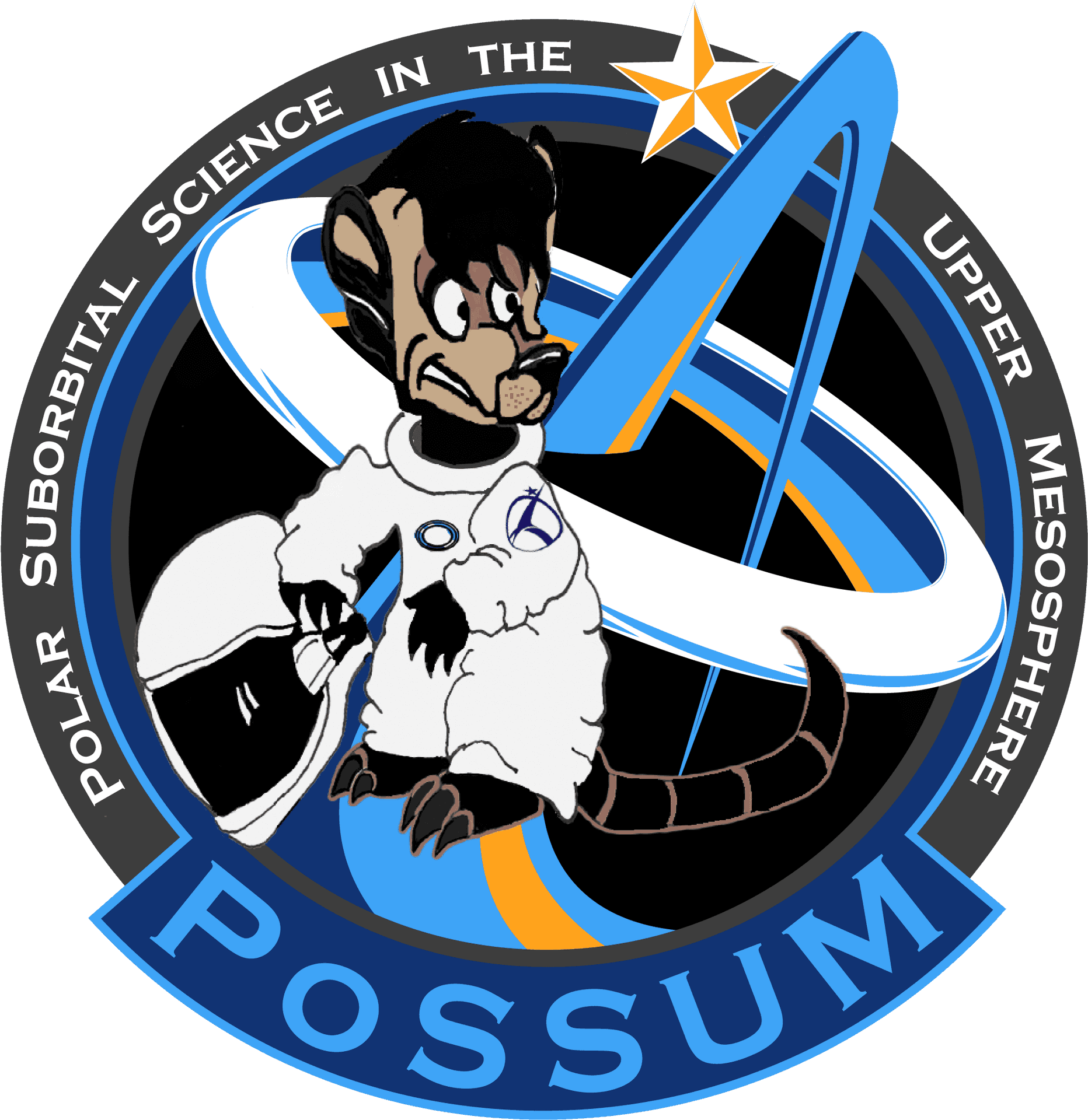 Possum Astronaut Emblem PNG image