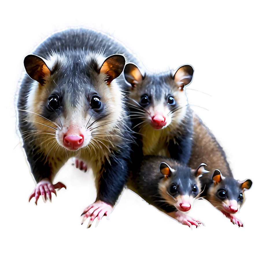 Possum With Babies Png 06112024 PNG image