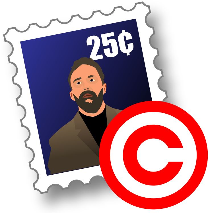 Postage Stamp Portrait Copyright Symbol PNG image