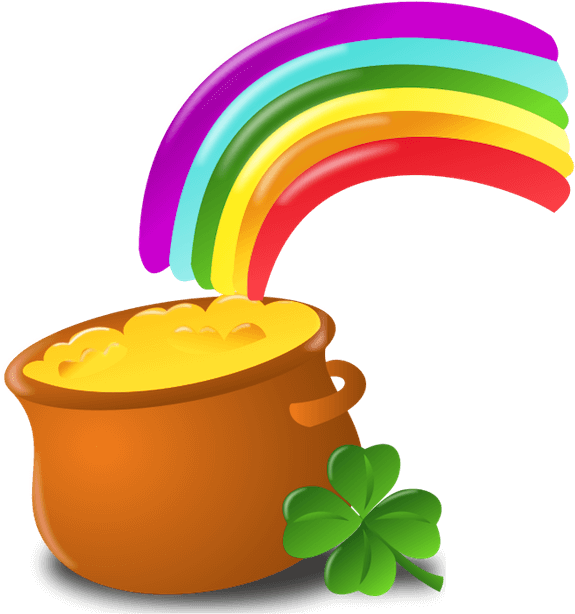 Potof Gold Rainbow St Patricks Day PNG image