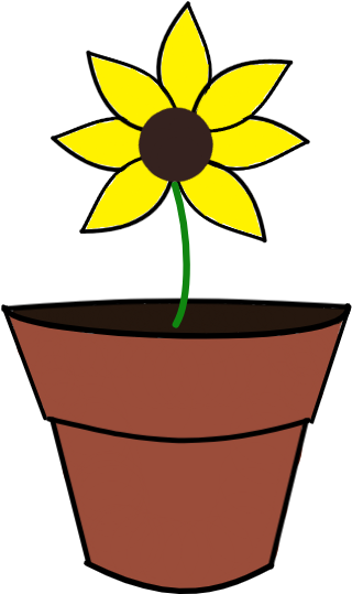 Potted Sunflower Clipart PNG image