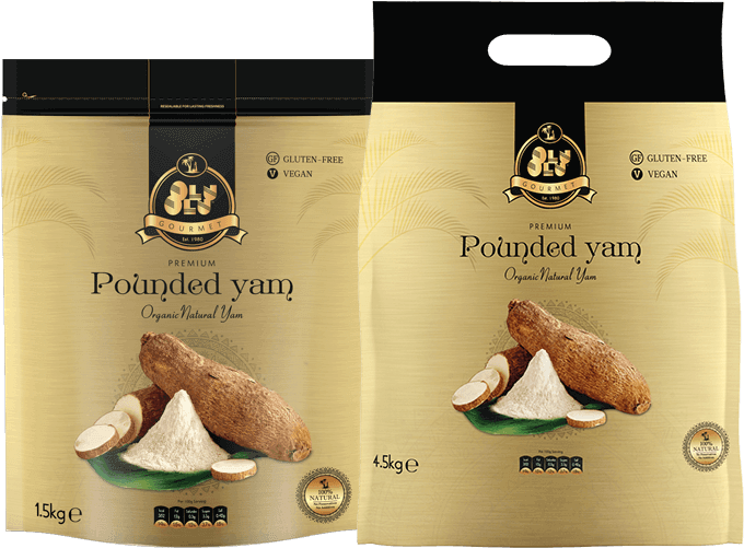 Pounded Yam Packaging Design PNG image