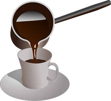 Pouring Coffee Vector Illustration PNG image