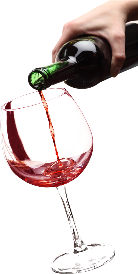 Pouring Red Wine Into Glass PNG image