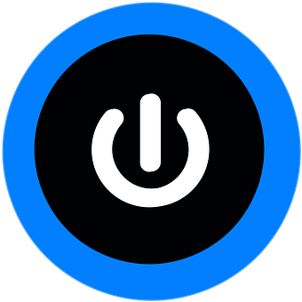 Power Button Icon Blue Glow PNG image