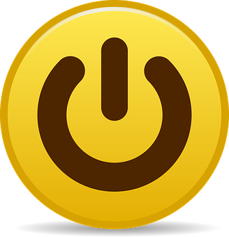 Power Button Icon Golden PNG image