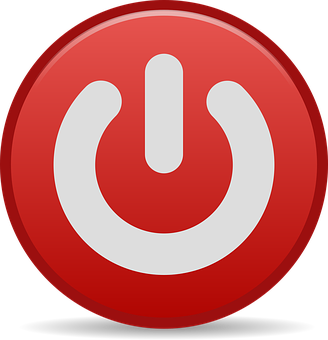 Power Button Icon Red Background PNG image