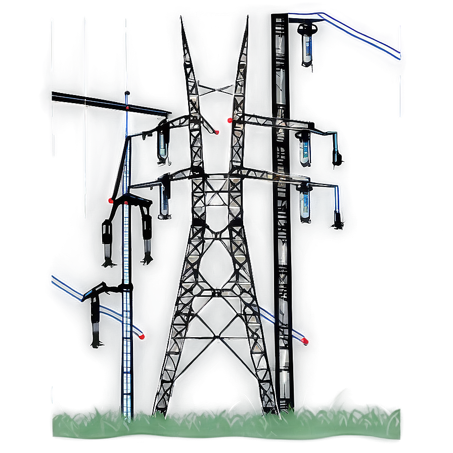 Power Line Towers Field Png Wur95 PNG image