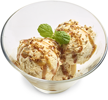 Praline Ice Cream Dessert Bowl PNG image