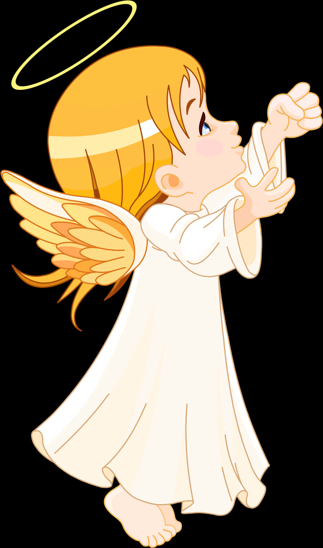 Praying Cartoon Angel PNG image