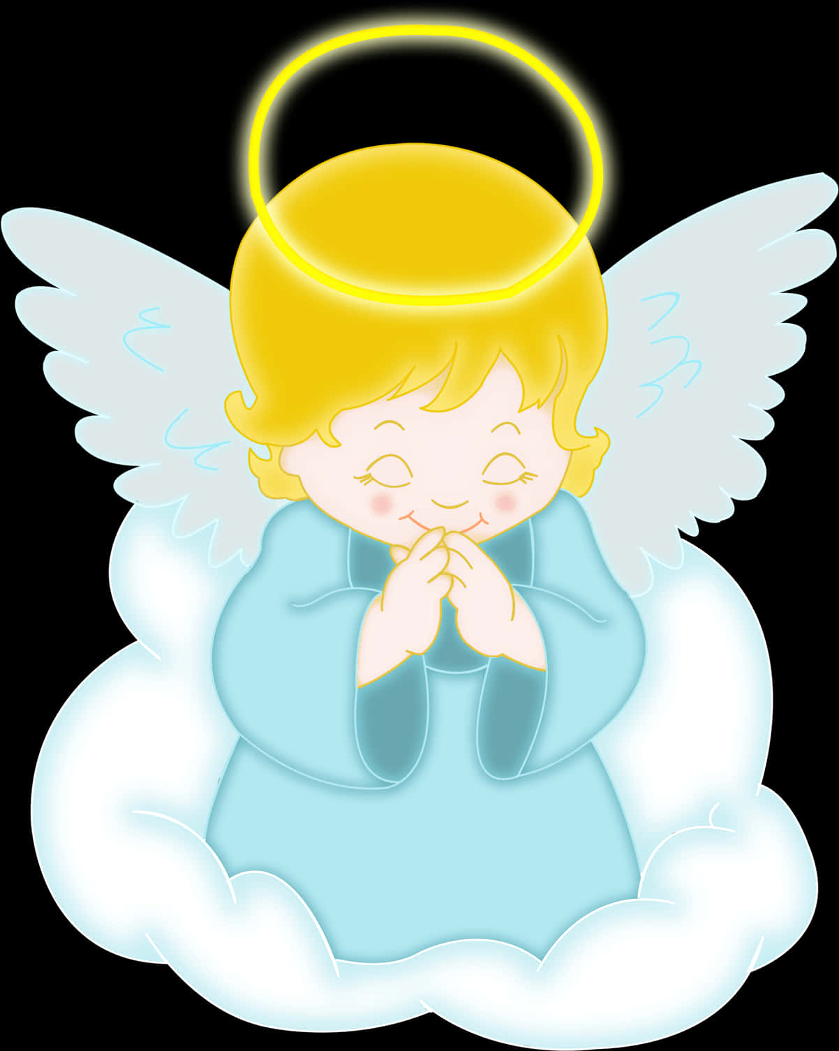 Praying Cartoon Angel PNG image