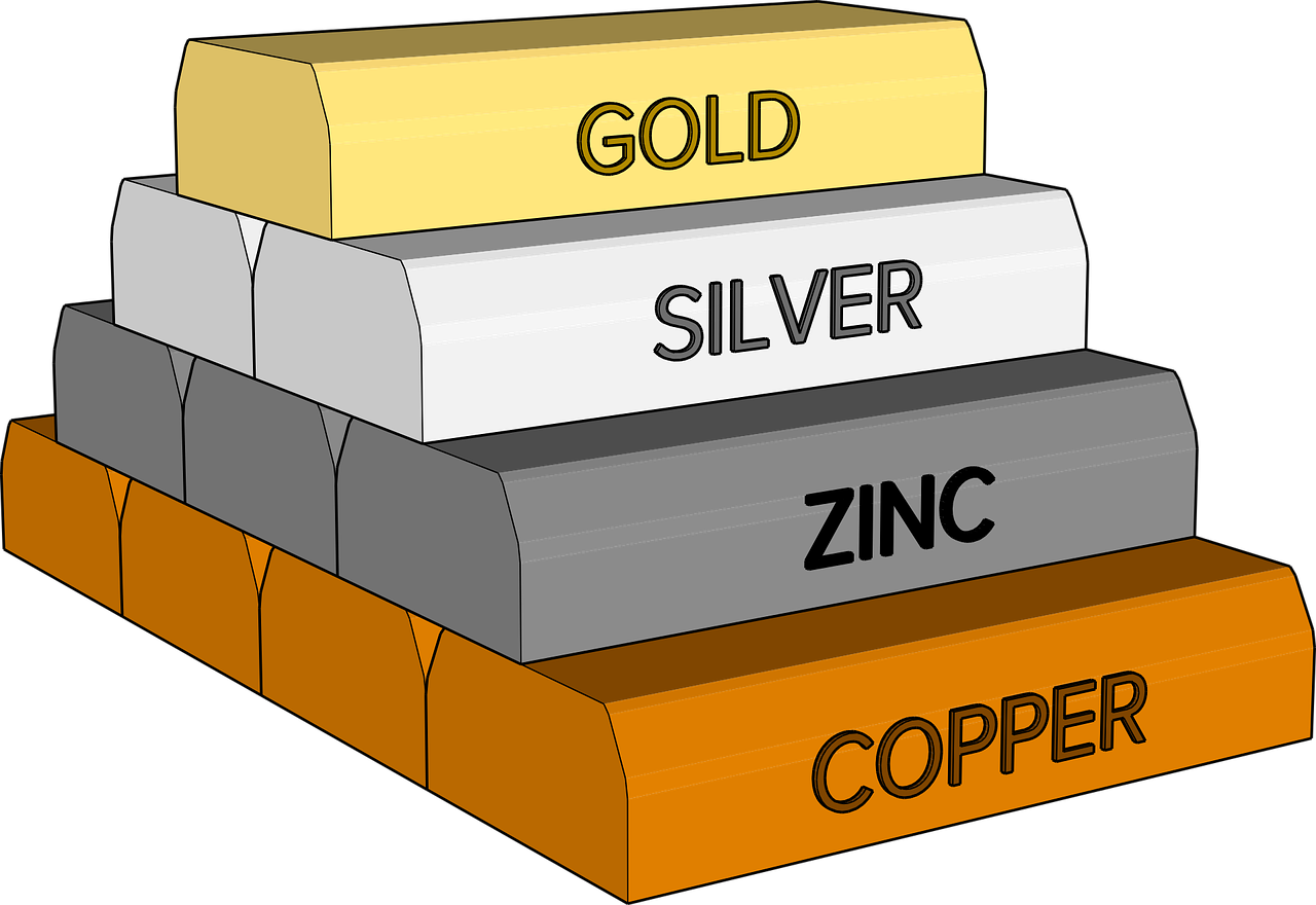 Precious Metals Stack Illustration PNG image