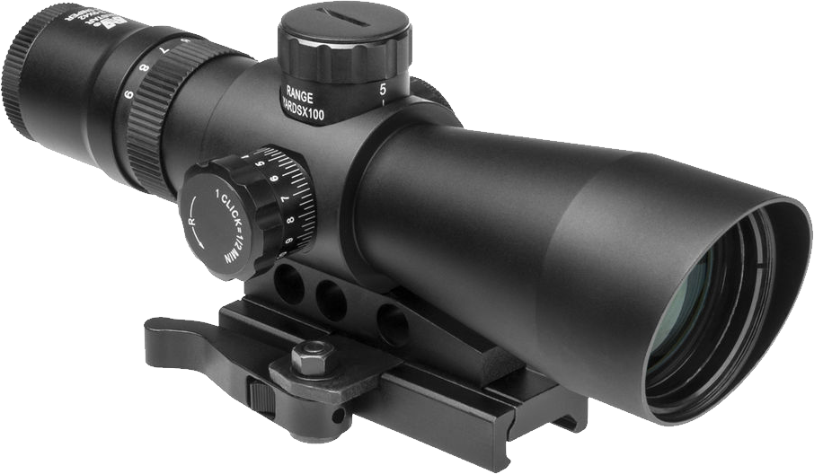 Precision Rifle Scope Mounted PNG image