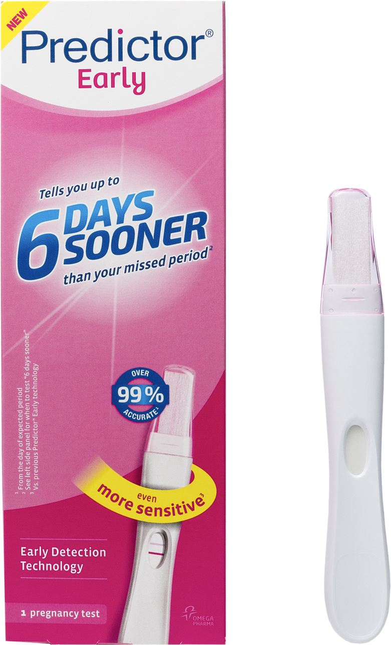 Predictor Early Pregnancy Test Packaging PNG image