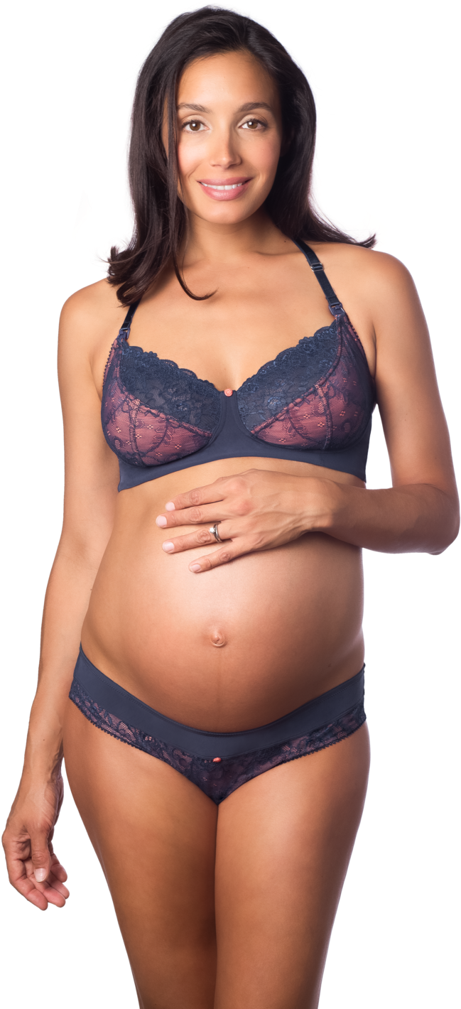 Pregnant Womanin Lace Lingerie PNG image
