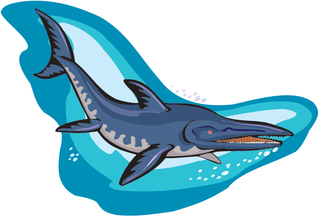 Prehistoric Swimming Reptile Illustration PNG image