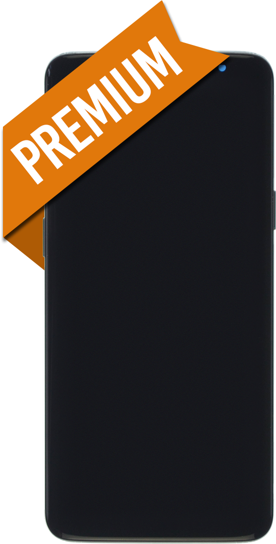 Premium Smartphone Display Orange Tag PNG image