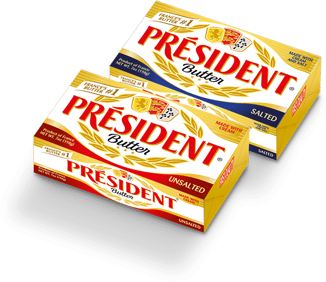 President Butter Saltedand Unsalted Packages PNG image