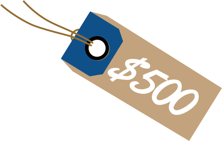 Price Tag500 Dollars PNG image