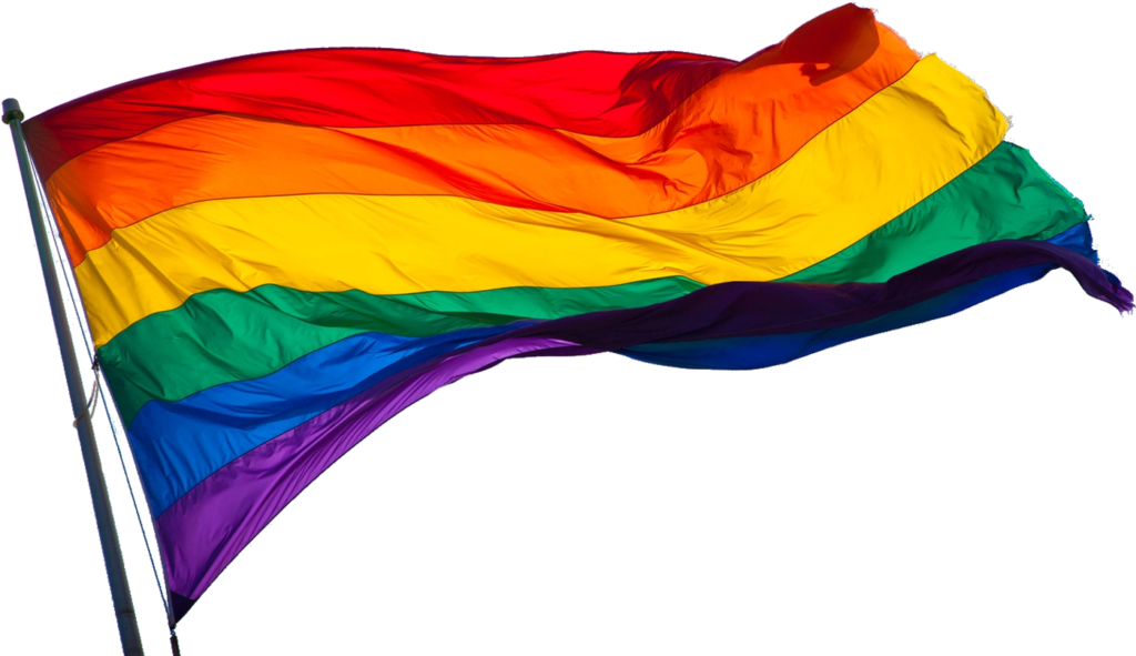 Pride Flag Wavingin Breeze PNG image