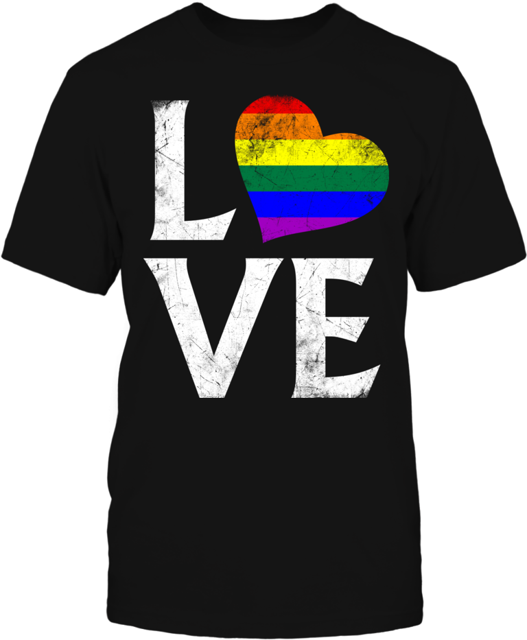 Pride Love Rainbow Heart Tshirt PNG image