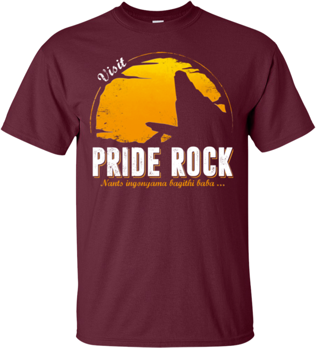 Pride Rock Themed T Shirt Design PNG image