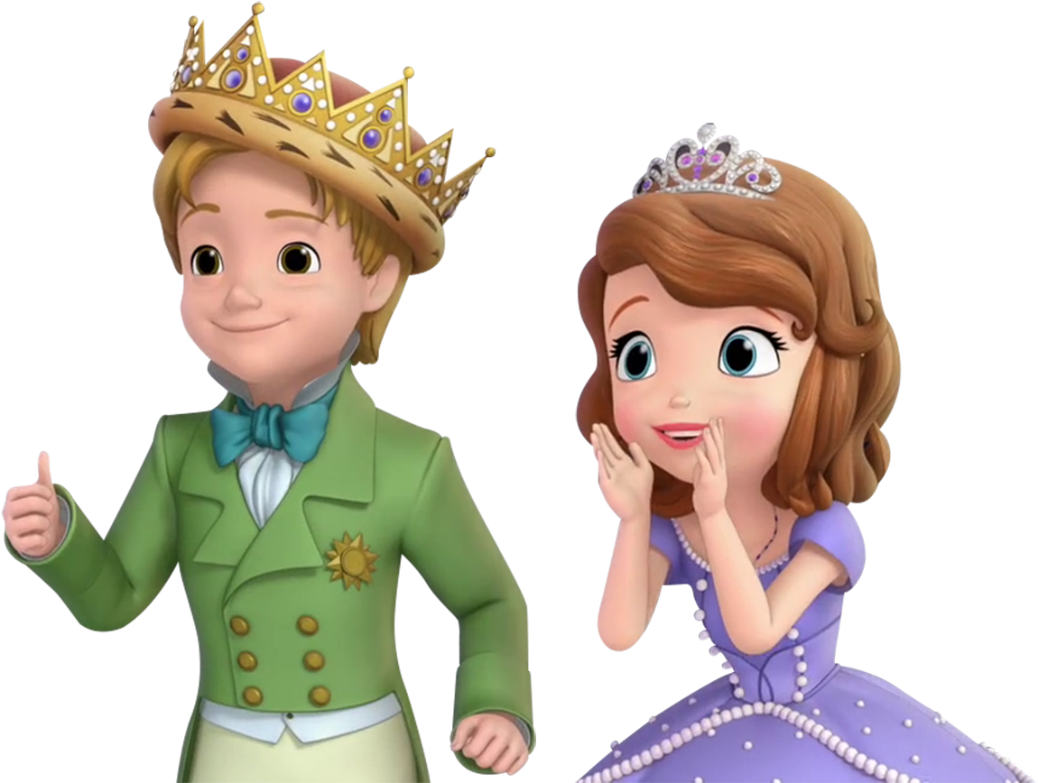 Princeand Princess Cartoon Characters PNG image