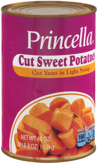 Princella Cut Sweet Potatoes Can PNG image