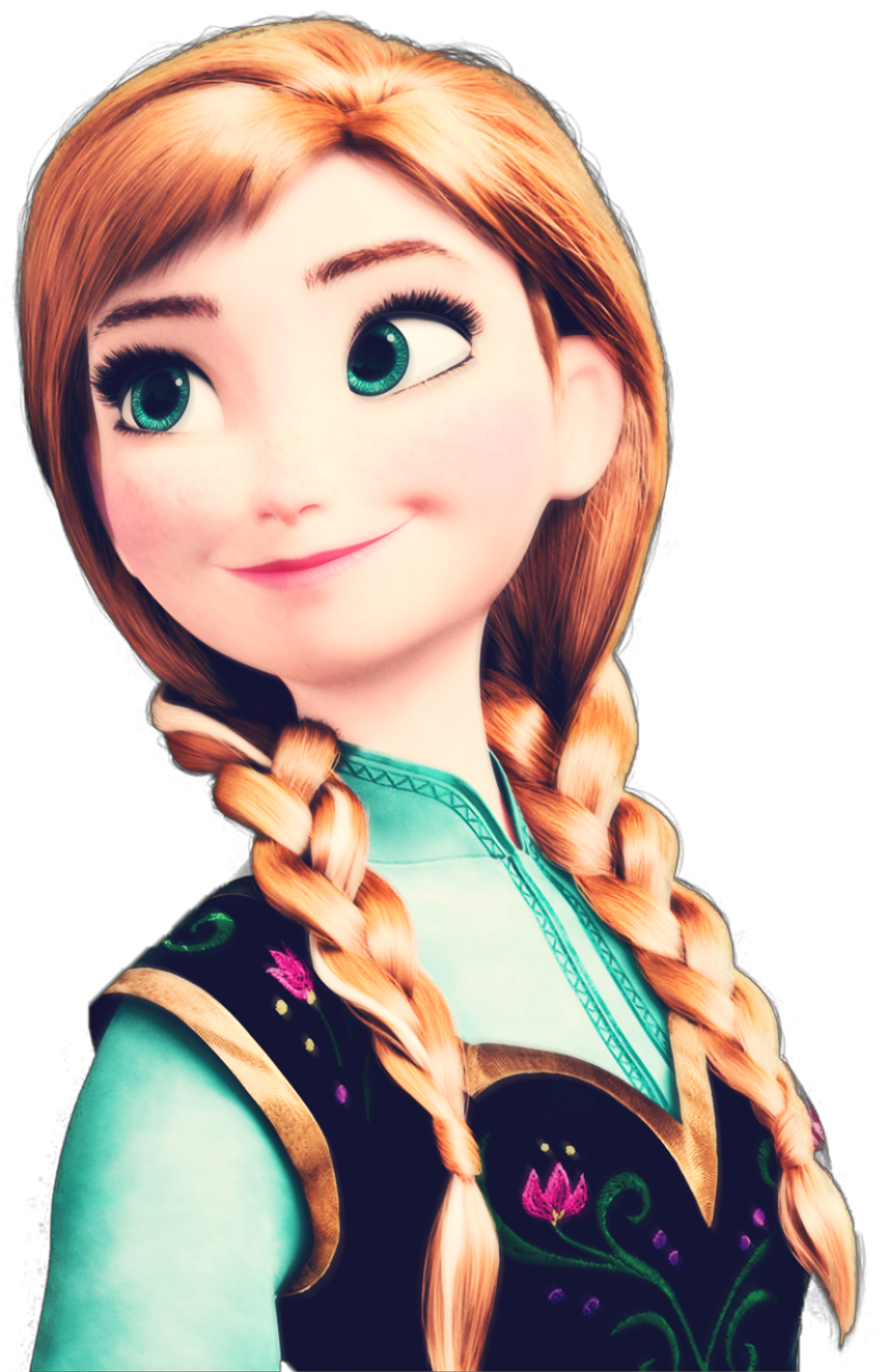 Princess_ Anna_ Frozen_ Character_ Portrait PNG image