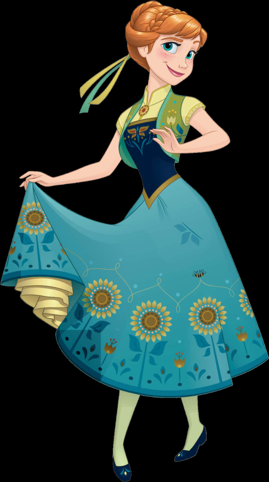 Princess_ Anna_ Frozen_ Character_ Pose PNG image