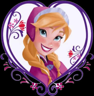 Princess Anna Frozen Heart Frame PNG image