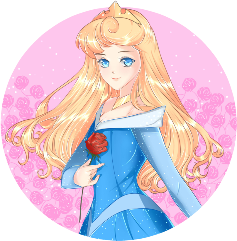 Princess Aurora Anime Style PNG image