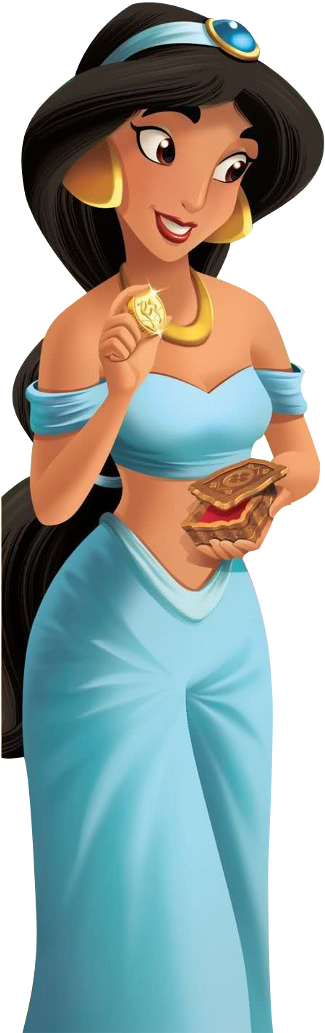 Princess Jasmine Holding Coinand Box PNG image