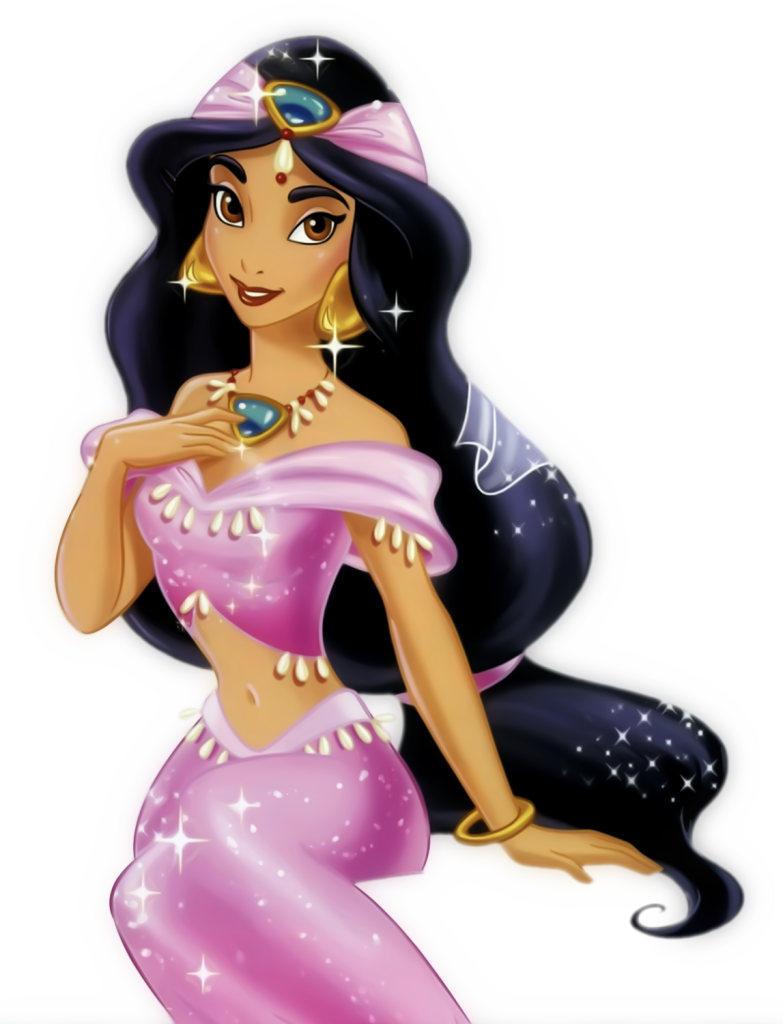 Princess Jasmine Pink Outfit Illustration PNG image